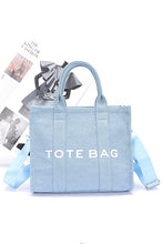 Load image into Gallery viewer, Denim Convertible Small Tote Bag
