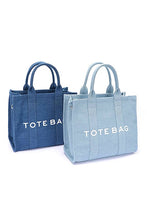 Load image into Gallery viewer, Denim Convertible Small Tote Bag
