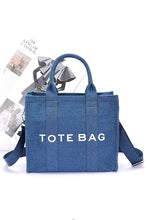 Load image into Gallery viewer, Denim Convertible Small Tote Bag
