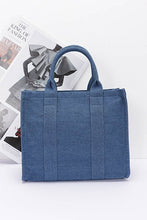 Load image into Gallery viewer, Denim Convertible Small Tote Bag
