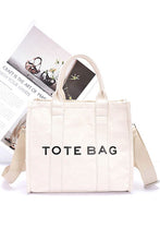 Load image into Gallery viewer, Cotton Canvas Convertible Small Tote Bag
