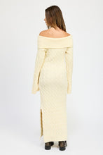 Load image into Gallery viewer, OFF SHOULDER MAXI CABLE DRESS
