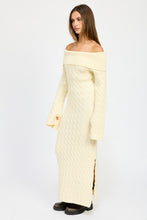 Load image into Gallery viewer, OFF SHOULDER MAXI CABLE DRESS
