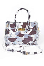 Load image into Gallery viewer, Cleared Cow Print Convertible Bag
