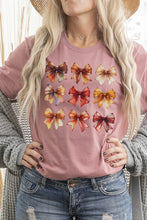 Load image into Gallery viewer, Fall Autumn Colored Bows Stack Graphic Tee
