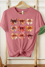 Load image into Gallery viewer, Fall Autumn Colored Bows Stack Graphic Tee
