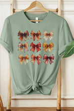 Load image into Gallery viewer, Fall Autumn Colored Bows Stack Graphic Tee
