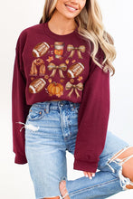 Load image into Gallery viewer, Fall Football Scarf Coffee Pumpkin Sweatshirt
