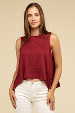 Load image into Gallery viewer, Shark Bite Side Slit Short Sleeveless Top
