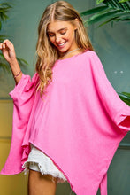 Load image into Gallery viewer, Solid Round Neck Loose Fit Kimono Sleeve Sweater
