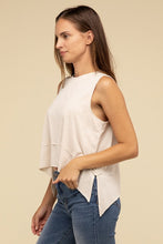 Load image into Gallery viewer, Shark Bite Side Slit Short Sleeveless Top
